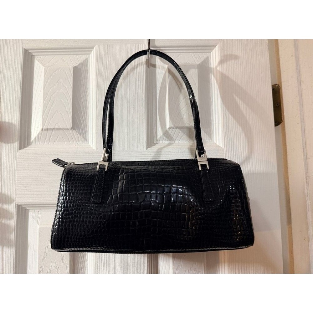 Esprit Black Crocodile Embossed Handbag